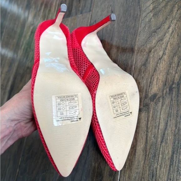 Rampage Shoes High Heels Pump Mesh Suede Pointed Toe Beige Slip On Size 10 - Picture 7 of 8